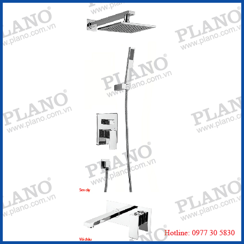 Sen cây NL + Vòi chậu NL âm tường ĐQ-1035